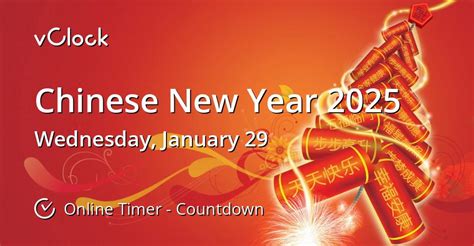 When is Chinese New Year 2025 - Countdown Timer Online - vClock