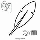 Coloring Quill Alphabet Pages Abc Pen Cliparts Objects Activity Sheets  sketch template