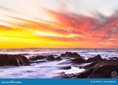 Sunset of the Ocean in Cape Town Stock Photo - Image of rocks, abstract: 52790622