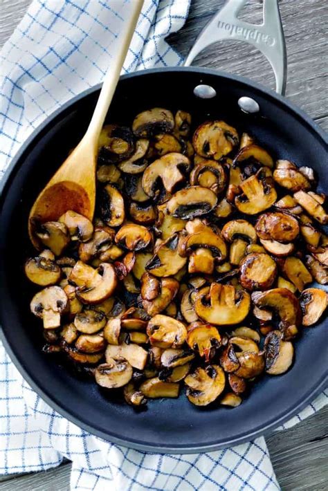 Perfectly Browned Sautéed Mushrooms - Bowl of Delicious