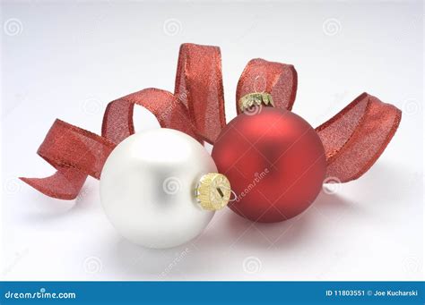 Red and White Christmas Ornaments Stock Image - Image of decorations ...