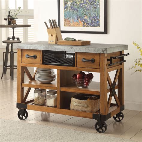 Kitchen Cart With Wheels,rolling Kitchen Island With Drawers And Shelves For Dining Storage ...