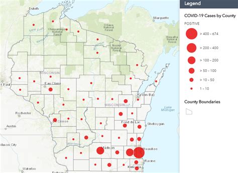 Wisconsin COVID-19 cases by county, March 31, 2020