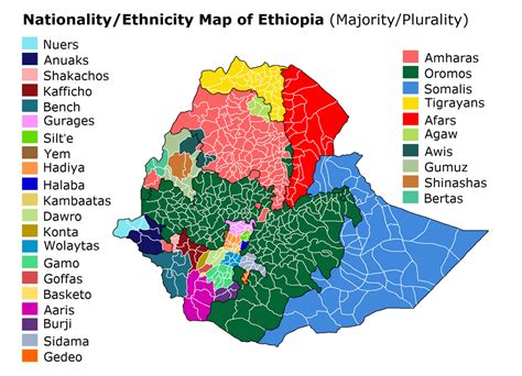 Nationality/Ethnicity Map of Ethiopia : MapPorn