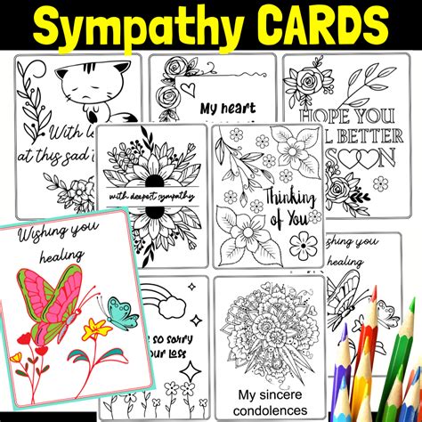 Coloring Sympathy Cards Make Your Own Cards at Home, for Grief, Loss ...