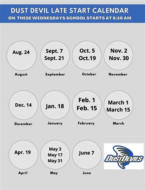 LATE START CALENDAR | Joan MacQueen Middle School