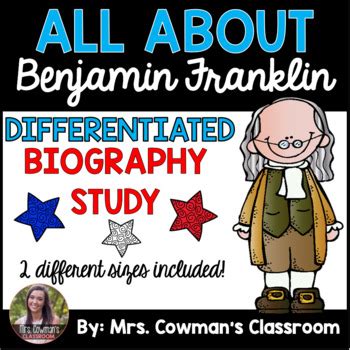 Ben Franklin Biography Study- Differentiated for First Grade | TpT