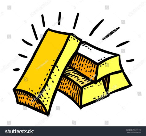 Gold Bars Freehand Picture Artistic Drawing Stock Vector (Royalty Free) 706769116 | Shutterstock