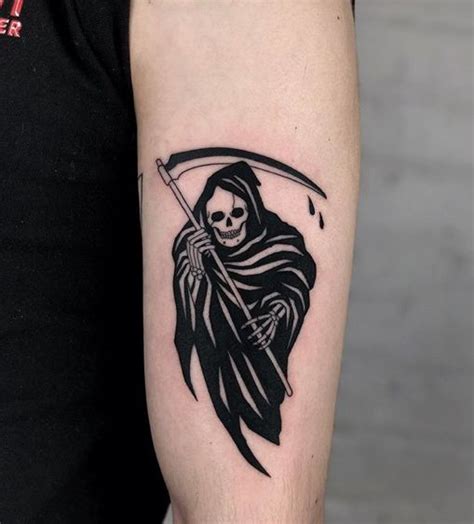 Grim Reaper Tattoo | Black ink tattoos, Small chest tattoos, Sleeve tattoos