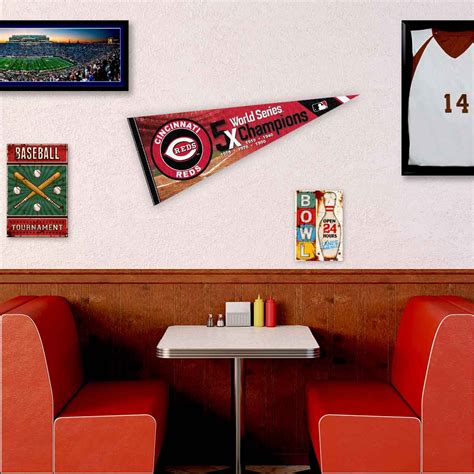 Cincinnati Reds 5 Time World Series Champions Pennant - State Street Products