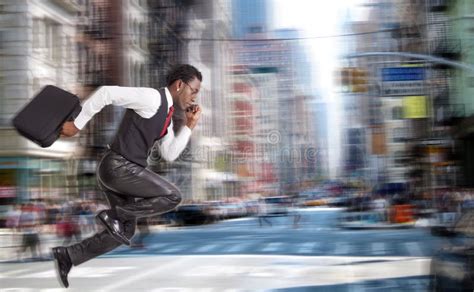 Black businessmen running stock image. Image of late - 23776939