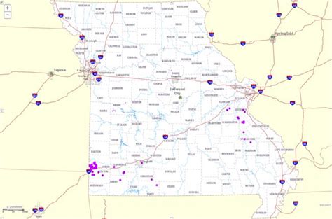 Missouri Caves Map