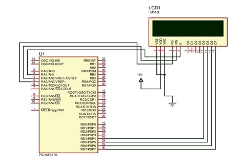 PIC16F877A and LCD interfacing | Download Scientific Diagram