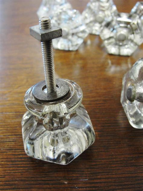 Vintage Clear Glass Cabinet Drawer Knobs Set of 8 from breadandbutter on Ruby Lane