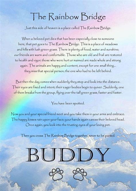 The Rainbow Bridge Poem Printable