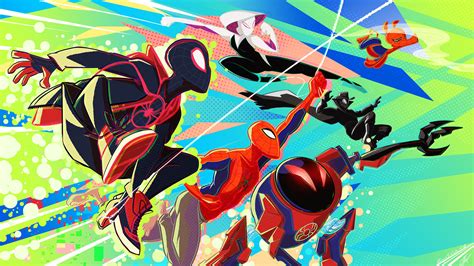 Spider Verse Heroes 4k superheroes wallpapers, spiderman wallpapers, spiderman into the spider ...