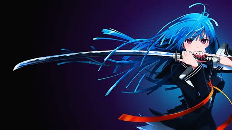 1920x1080px | free download | HD wallpaper: Katana, Anime girl, Kisara Tendou, 4K, studio shot ...