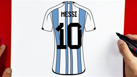 How to Draw Shirt 10 Messi Argentina - World Cup 2022 Qatar - YouTube