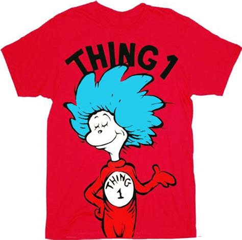 Mighty Fine - Dr. Seuss Thing 1 Adult Red T-shirt - Walmart.com