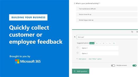 Create surveys to collect customer or employee feedback using Microsoft Forms - YouTube