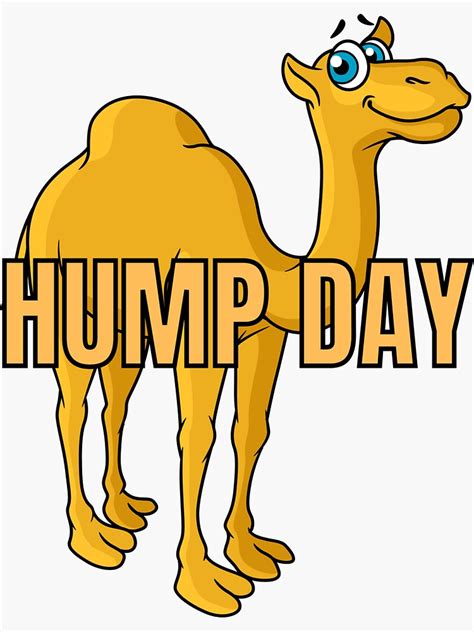 "Hump Day with Cartoon Camel Shirt" Sticker by LBAMLLC | Redbubble