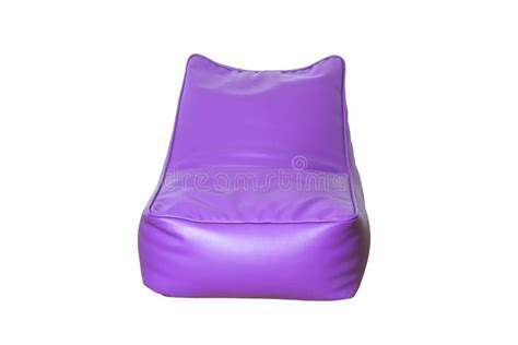 Comfortable Purple Leather Chaise Lounge Isolated on White Background Stock Photo - Image of ...