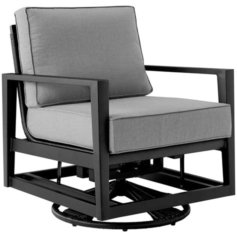 Cayman Black Aluminum Outdoor Swivel Glider Chair | Cymax Business