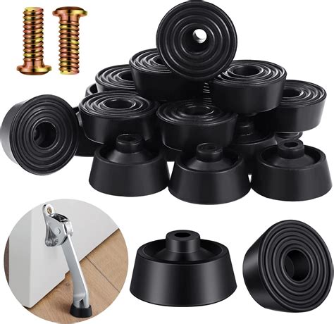 Buy 15 Sets Kick Down Door Stop Rubber Tip Replacement Black Rubber Door Stopper Rubber Tips for ...