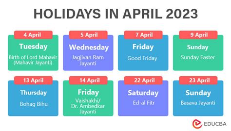 Holidays in April 2023 | List of Festivals and Holidays