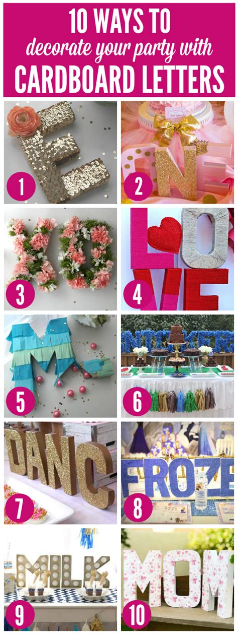 10 Ways to Decorate your Party with Cardboard Letters | Catch My Party