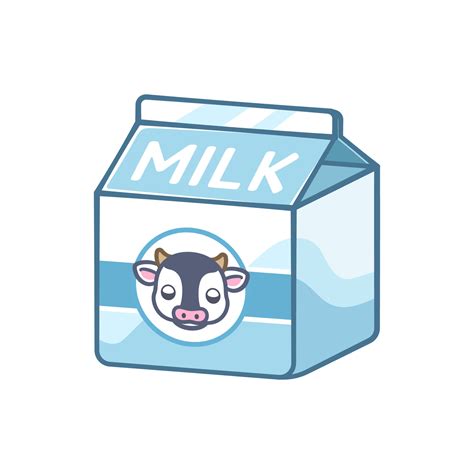 Small milk carton with cow head icon sign clipart element. Cute simple flat vector illustration ...