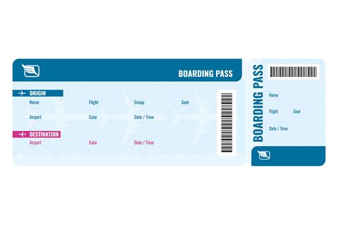 Boarding Pass Template. Plane Ticket. Tr Graphic by microvectorone · Creative Fabrica