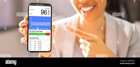 Continuous Glucose Monitor Diabetes Blood Sugar App Stock Photo - Alamy