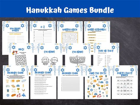 Hanukkah Games Bundle, Activities for Adults & Kids, Festival of Lights ...