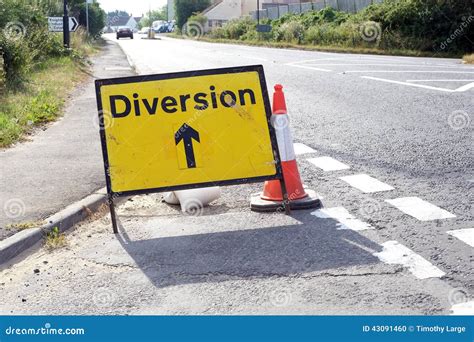 Road diversion signs, stock photo. Image of somerset - 43091460