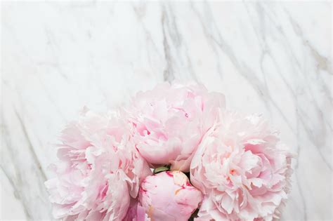 #flowers #bouquet #marble #pink #flowers #peonies #peonies #tender # ...