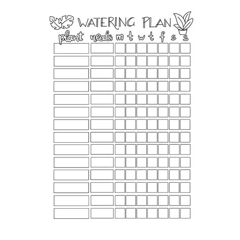 Plant Watering Schedule - Planner and Bullet Journal Printable | Lorelsberg