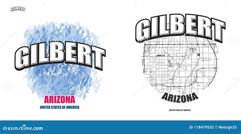 Gilbert, Arizona, Two Logo Artworks Stock Vector - Illustration of gilbert, letters: 118479532