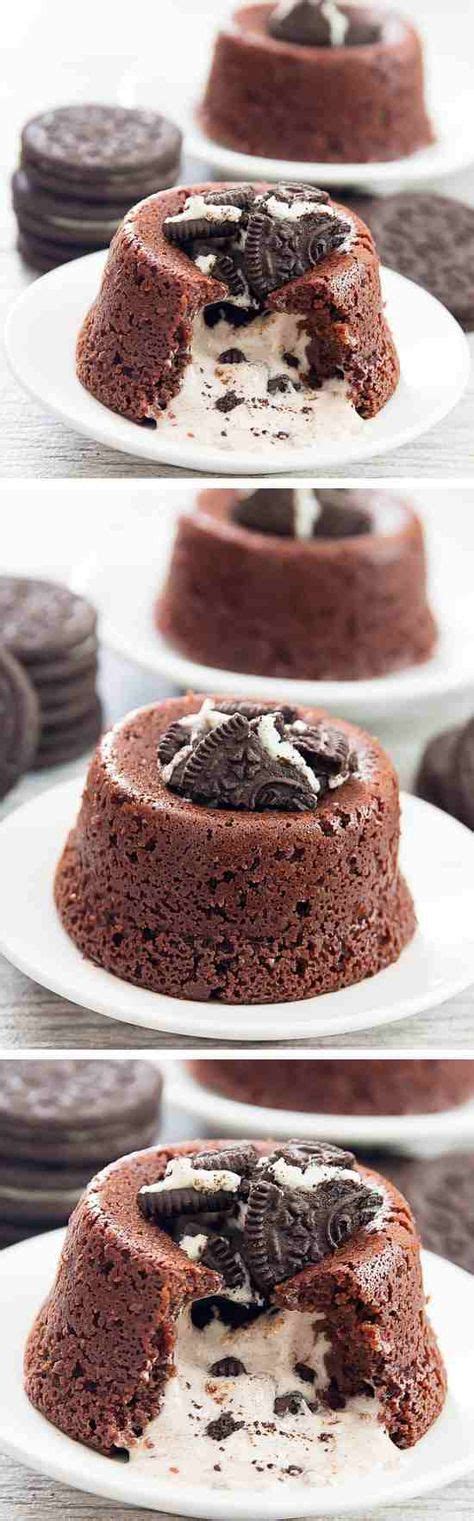 OREO LAVA CAKES - cake, chocolate, dessert, milk, oreo, pudding ...