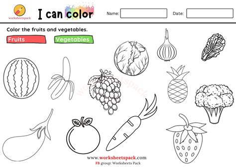 Free Fruits And Vegetable Coloring Pages