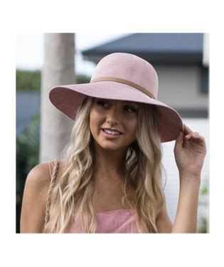 KOORINGAL | Leslie Ladies Wide Brim Hat - Blush - Hats Australia