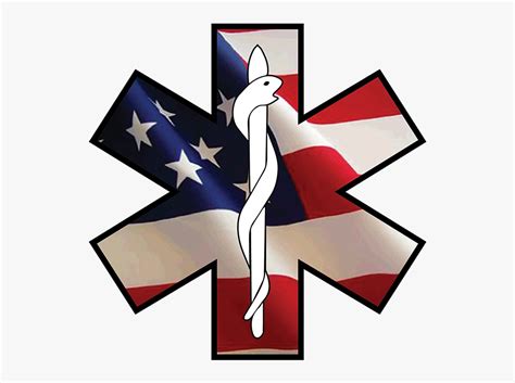 Star Of Life Emergency Ems Decal - American Flag Square , Free ...