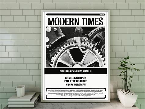 MODERN TIMES Poster Vintage Retro Art Wall Print | Etsy