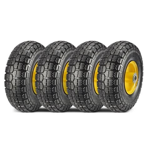 MaxAuto 4-Pack 10 Inch Solid Rubber Tyre Wheels Garden Wagon Cart ...