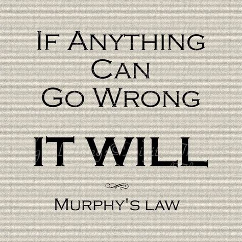 Inspirational Quote Murphy's Law Sign Wall Decor Art