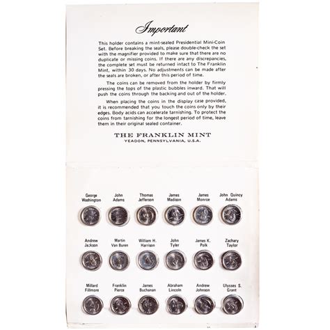 The Franklin Mint First Edition Sterling Silver Presidential Mini Coin Set - Numismax