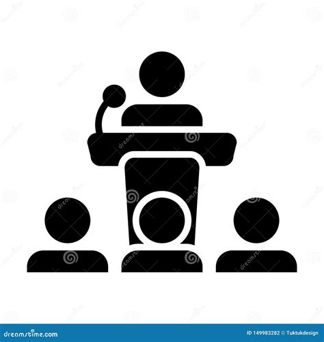 Seminar Icon Vector Male Person on Podium Symbol for Public Speech with ...