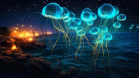 Premium AI Image | Coral reef bioluminescent plante of the ocean