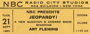 Jeopardy! (1964-1975) | Old TV Tickets