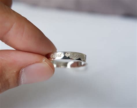 Personalized Engraved Ring Custom Engraved Ring Engraved - Etsy